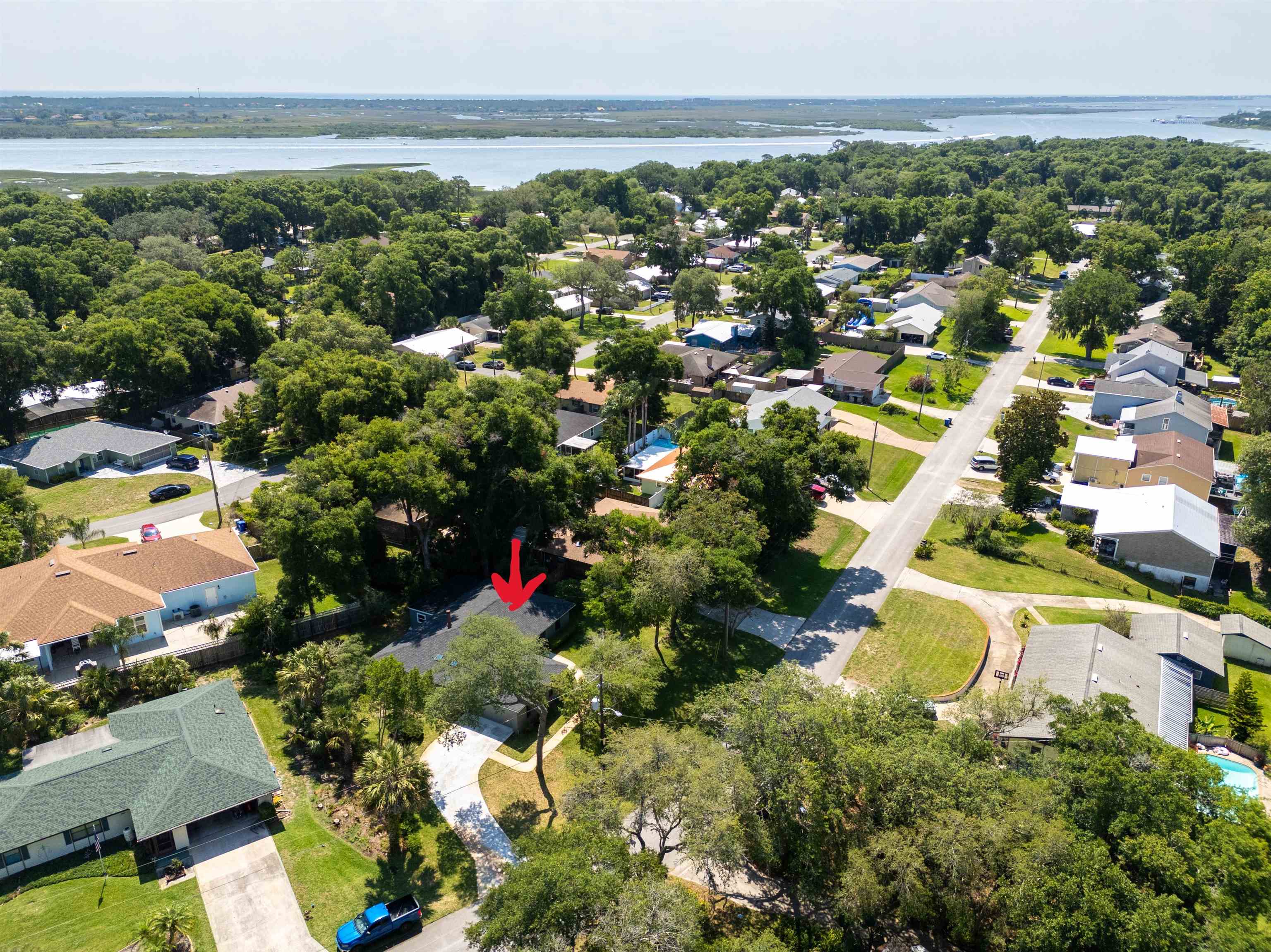 313 Cypress Road St. Augustine, FL 32086 - Photo 4 of 27 an aerial view of residential houses with outdoor space and trees all around