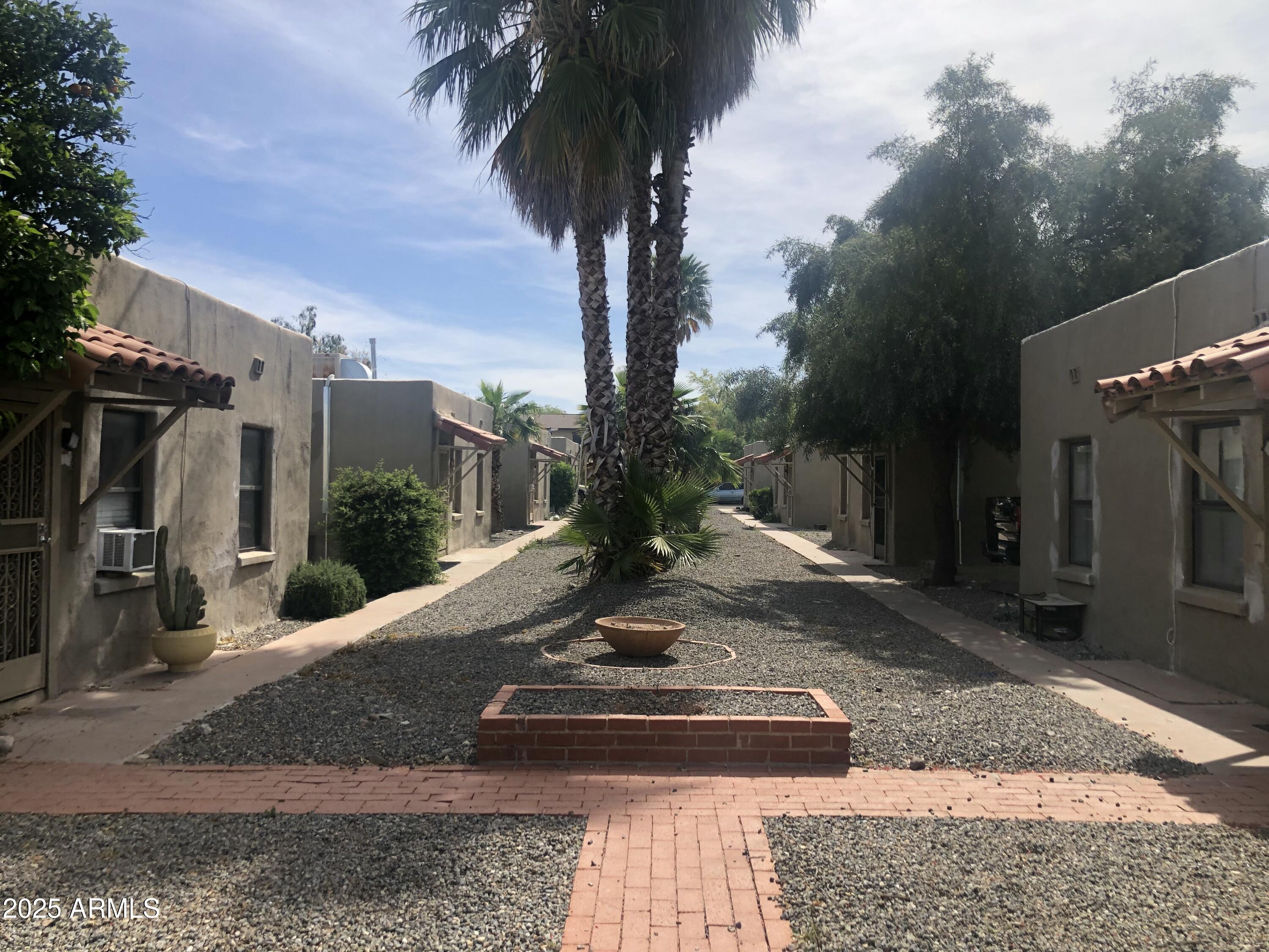 a view of a park with pathway