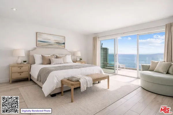 a view of a road with an ocean view