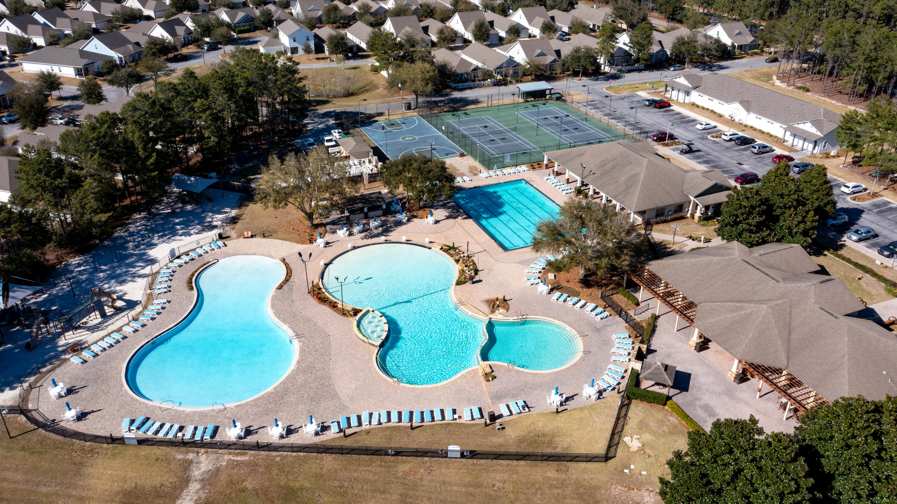 Lot 58 Concert Court Freeport, FL 32439 - Photo 23 of 37 an aerial view of a swimming pool yard and outdoor seating