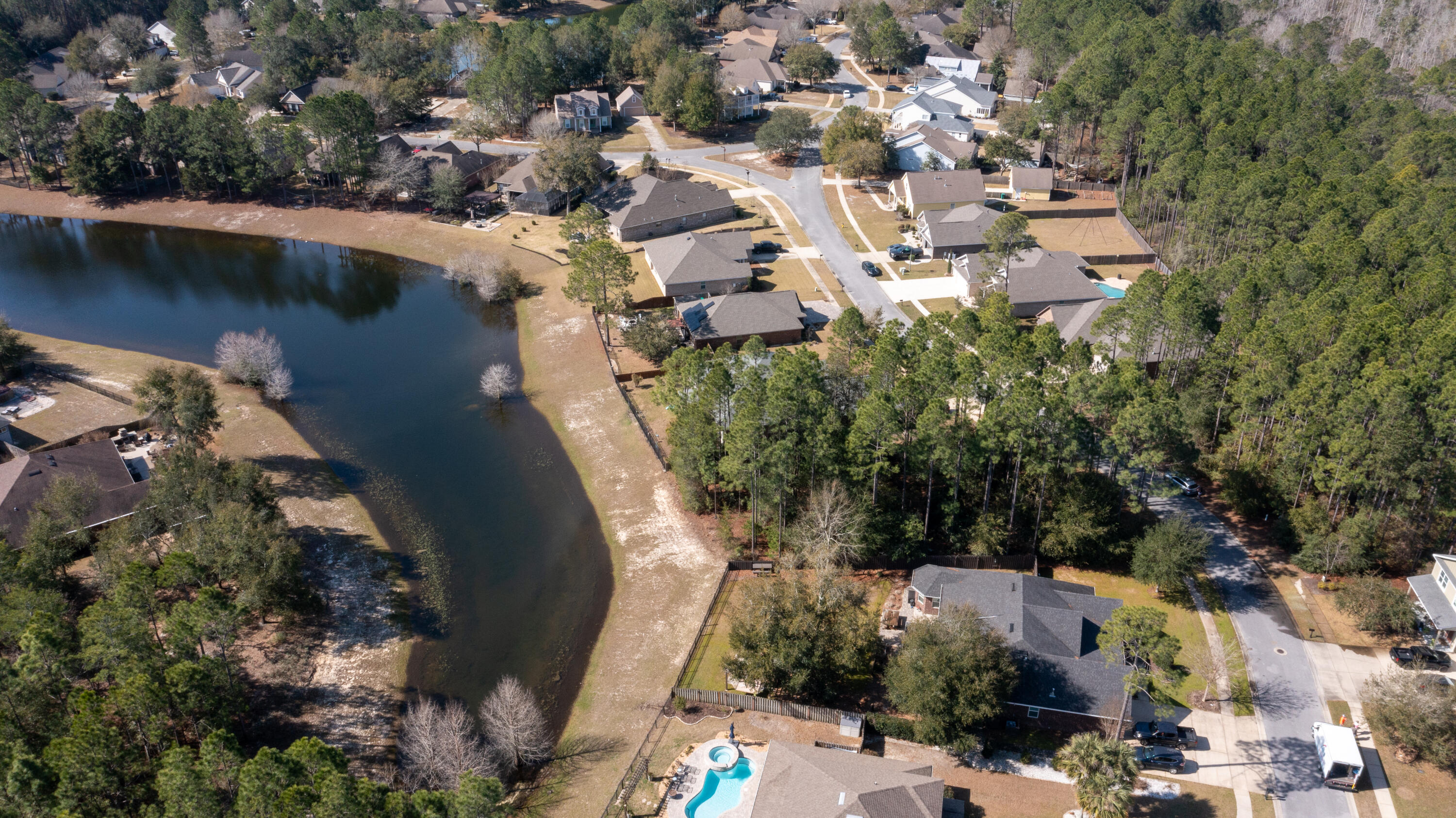 Lot 58 Concert Court Freeport, FL 32439 - Photo 10 of 37 an aerial view of residential houses with outdoor space and lake view