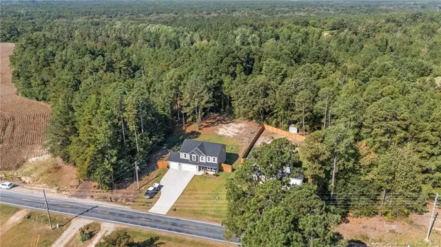 a view of a yard with plants