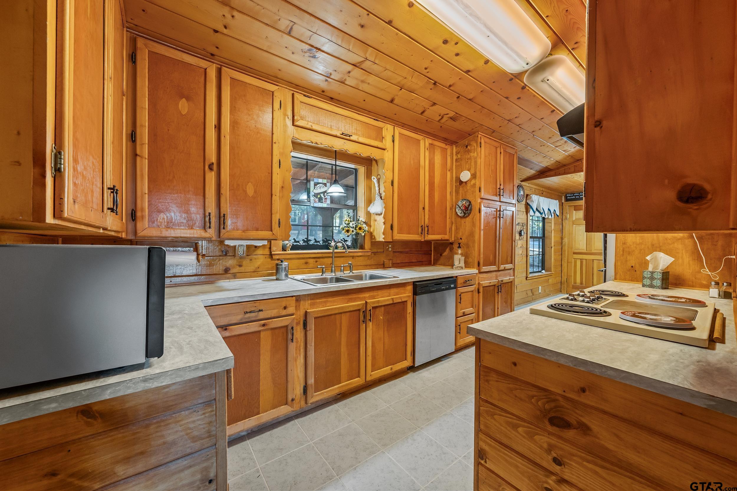 325 Laurel Lane Holly Lake Ranch, TX 75765 - Photo 5 of 34 a kitchen with stainless steel appliances granite countertop a sink stove and cabinets