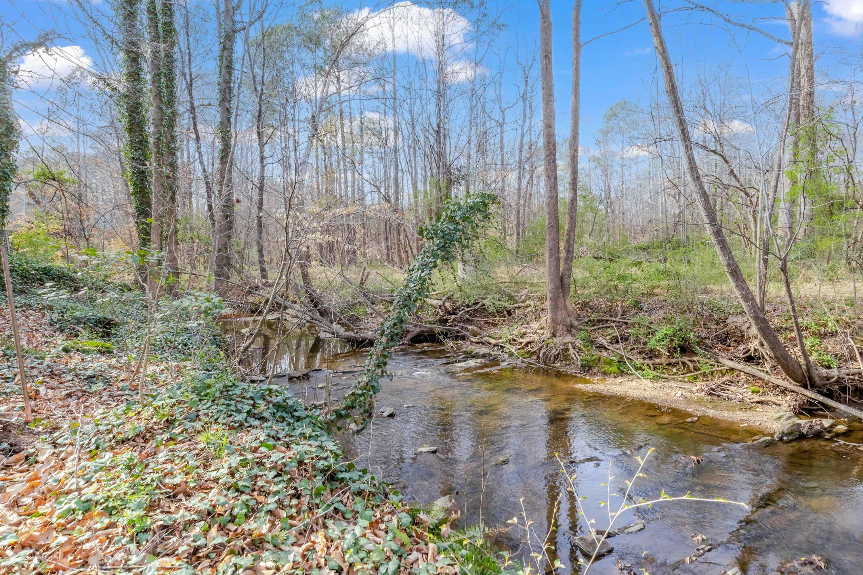 7286 Shellburne Drive Raleigh, NC 27612 - Photo 32 of 35 a view of a backyard with plants and large trees