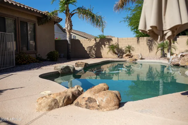 a view of a porch with furniture