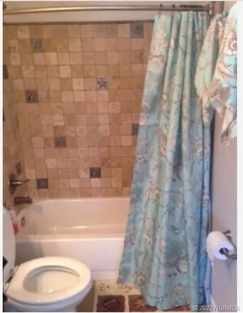 a bathroom with a toilet and a bathtub