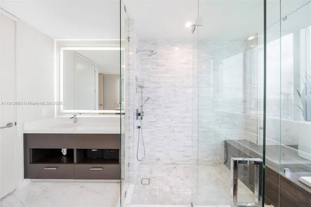 a view of a bathtub in a room