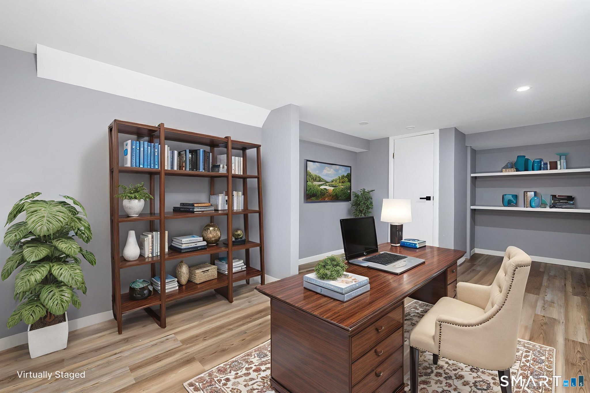 555 Graham Road South Windsor, CT 06074 - Photo 12 of 39 a view of a workspace with furniture and wooden floor