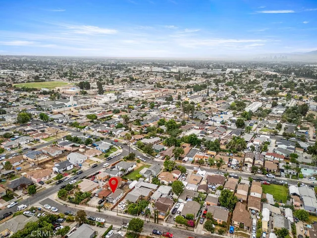 an aerial view of a city