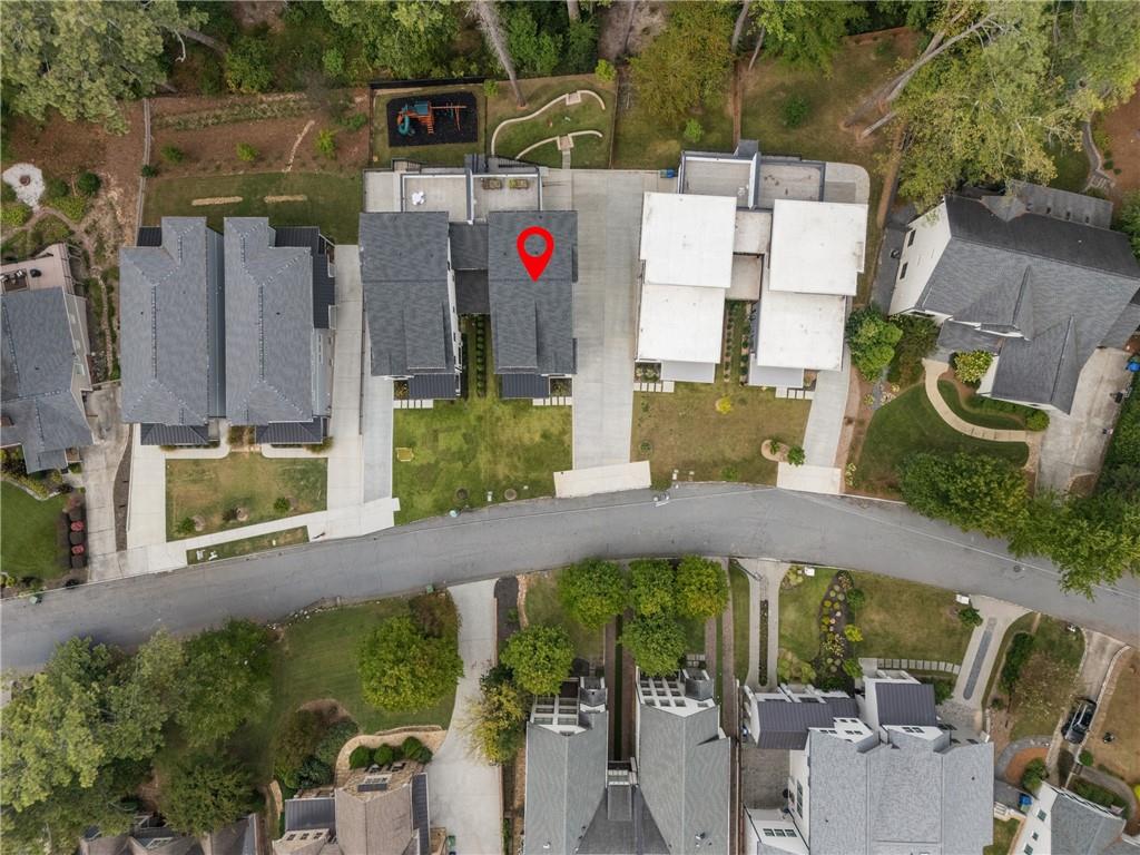 664 B Timm Valley Road Northeast Atlanta, GA 30305 - Photo 59 of 61 an aerial view of residential house with outdoor space and seating area