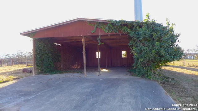 a view of a city from a patio