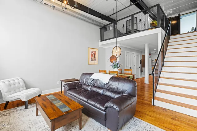 a workspace with wooden floor