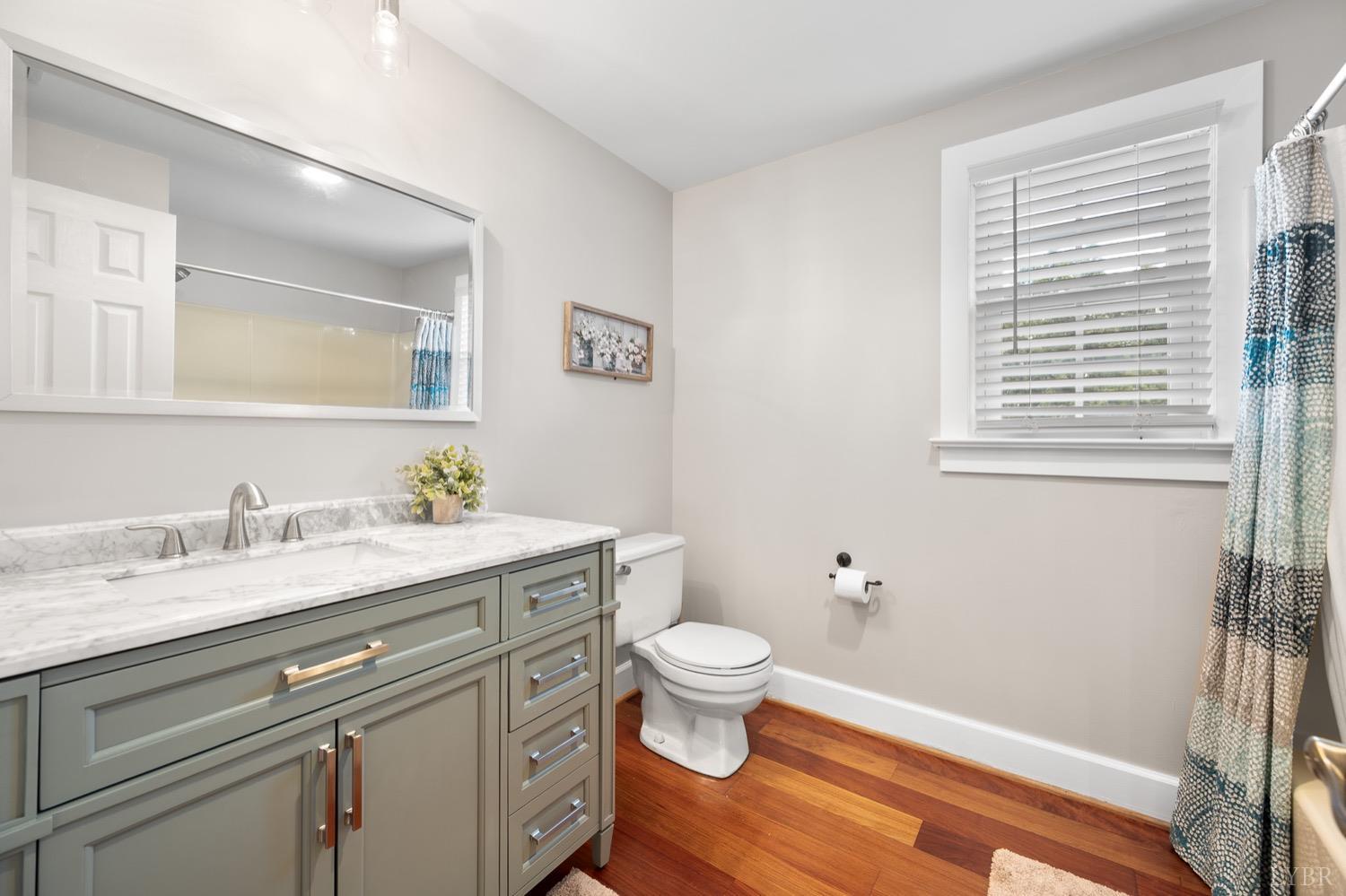 3250 White Road Forest, VA 24551 - Photo 39 of 67 a bathroom with a granite countertop sink toilet and mirror