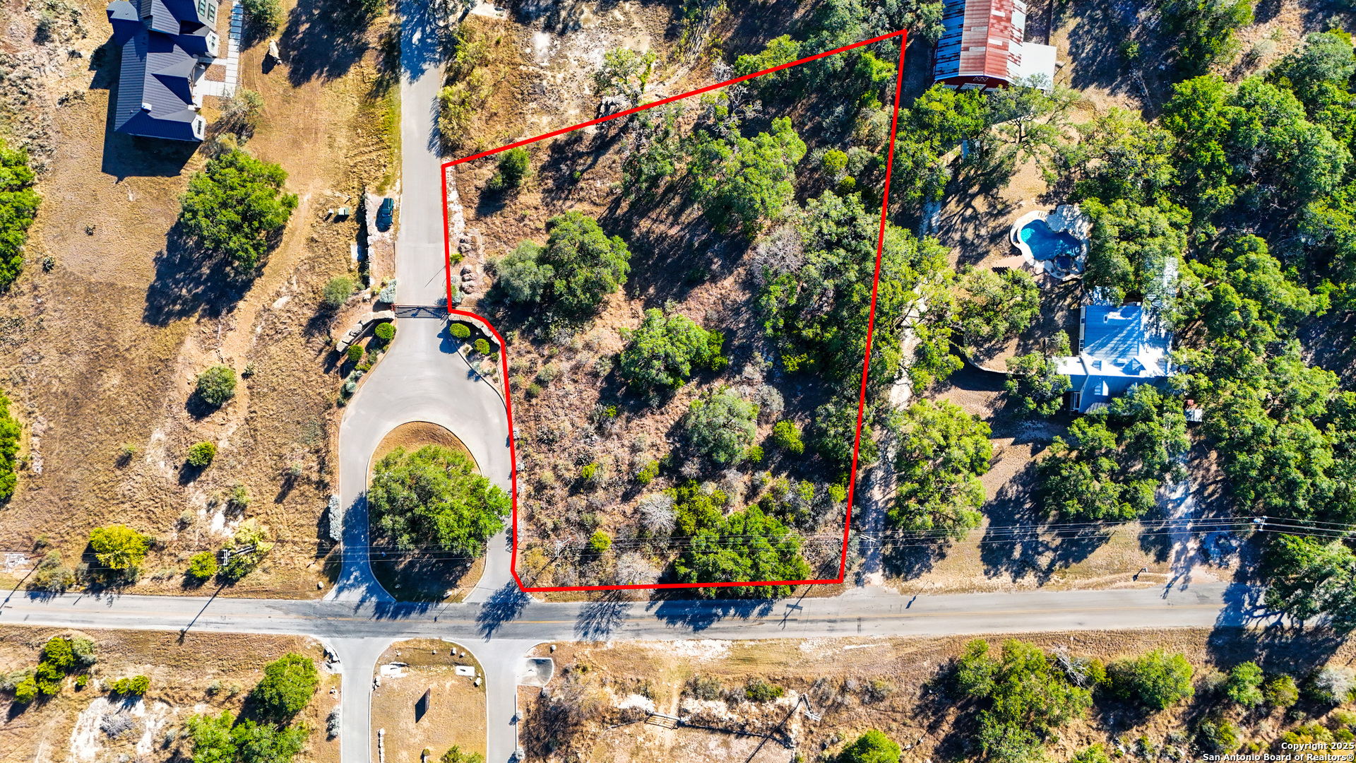 an outdoor view with patio