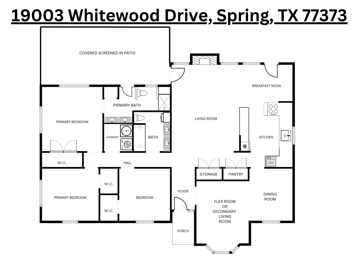 19003 Whitewood Drive Spring, TX 77373 - Photo 30 of 48 a picture of a floor plan