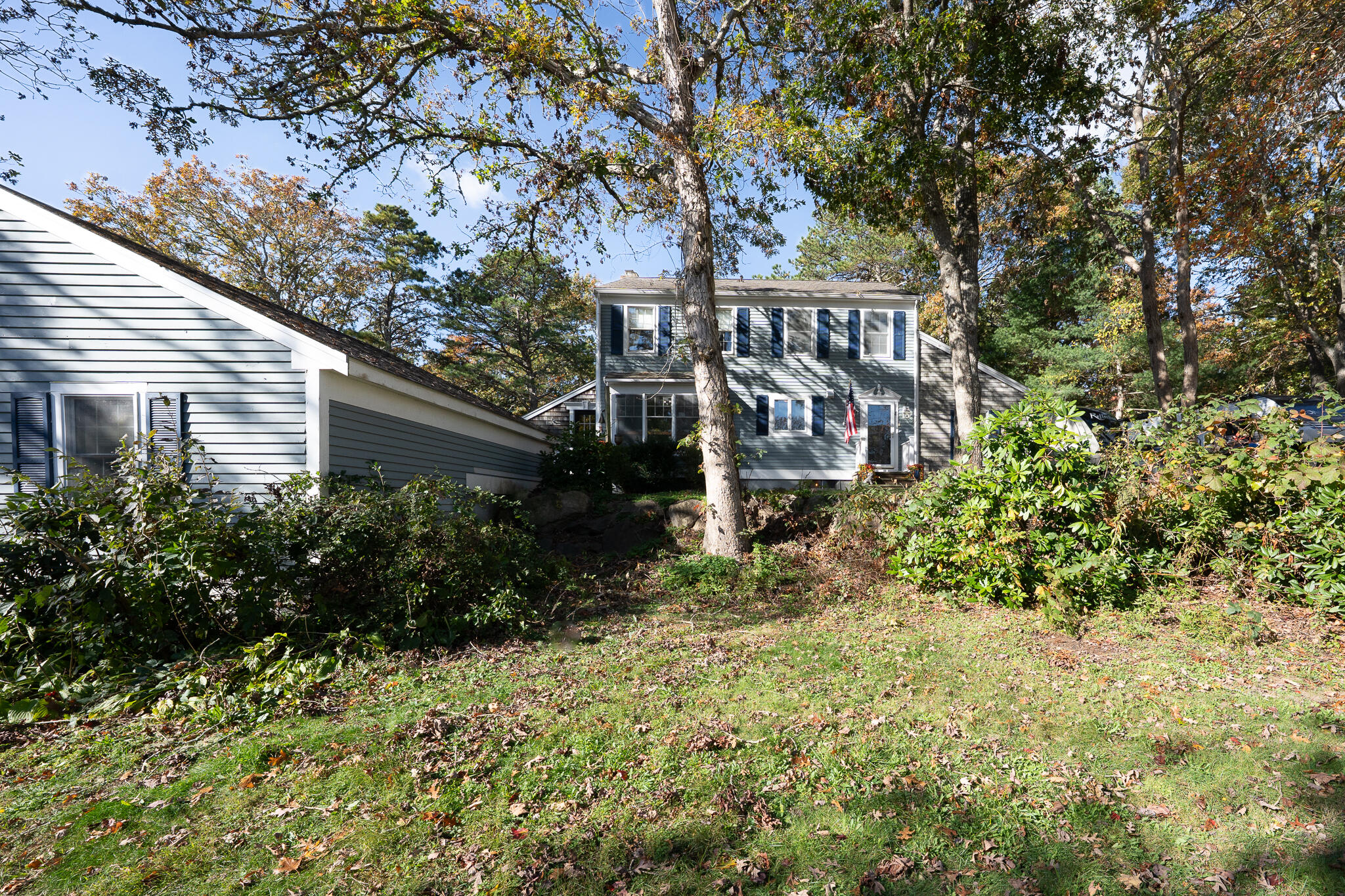 8 West Crossfield Road Forestdale, MA 02644 - Photo 6 of 45 a view of a yard with plants and large trees