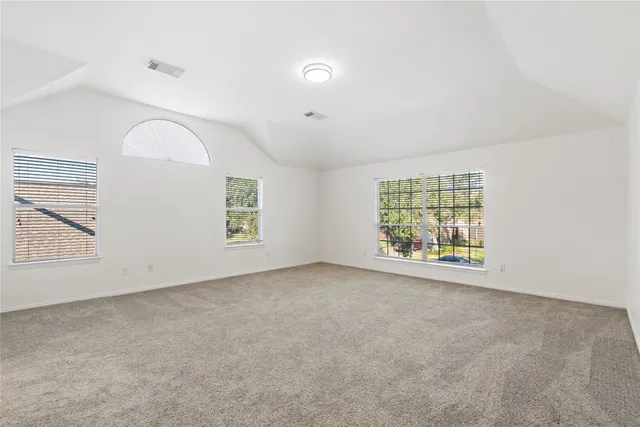 a view of a backyard with palm trees