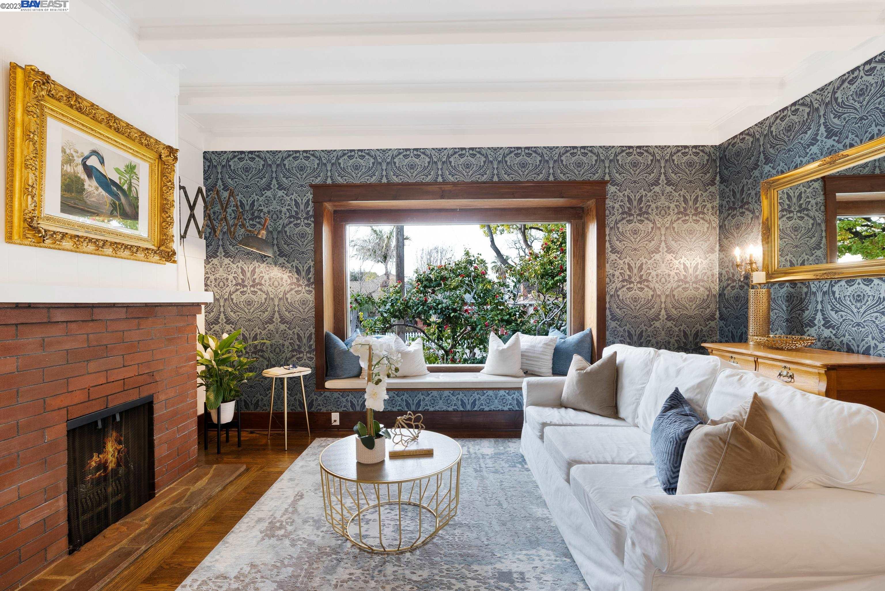 Undisclosed Address Alameda, CA 94501 - Photo 3 of 50 a living room with furniture and a fireplace