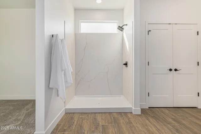 a bathroom with a shower