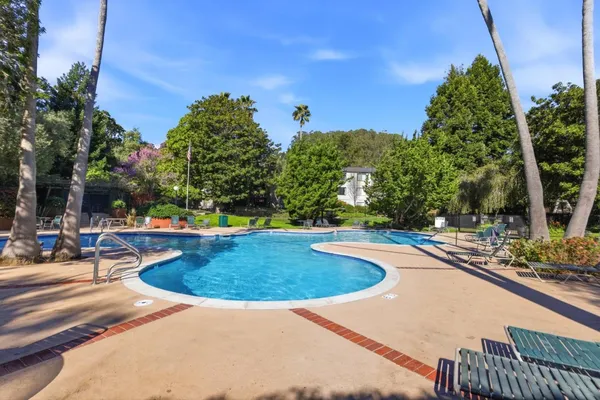 a view of street with sitting area