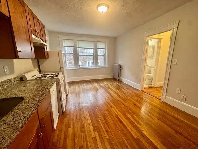 a view of a kitchen from the kitchen