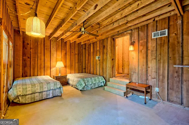 a view of a lake with a mountain in the background