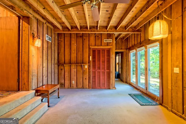 a view of a lake in middle of the house