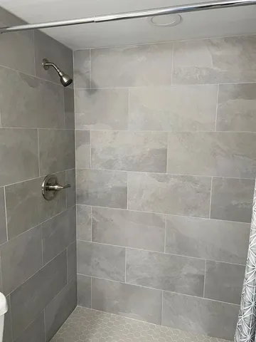 a bathroom with a shower