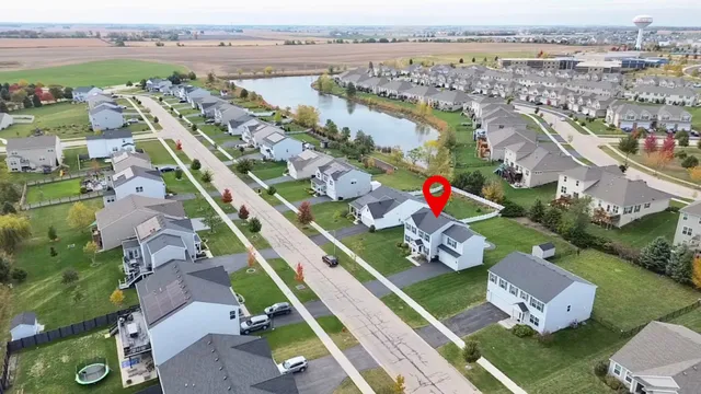 an aerial view of multiple house