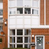 a view of a building with a window