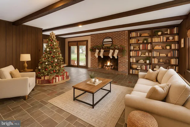 a view of a hallway with windows