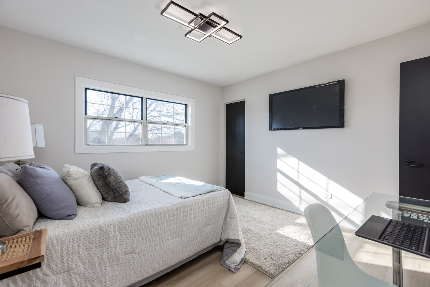 7114 Olde Gatehouse Road Tinley Park, IL 60477 - Photo 12 of 21 a bedroom with a bed and a flat screen tv