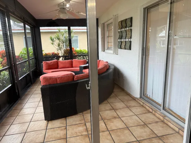 a living room with furniture