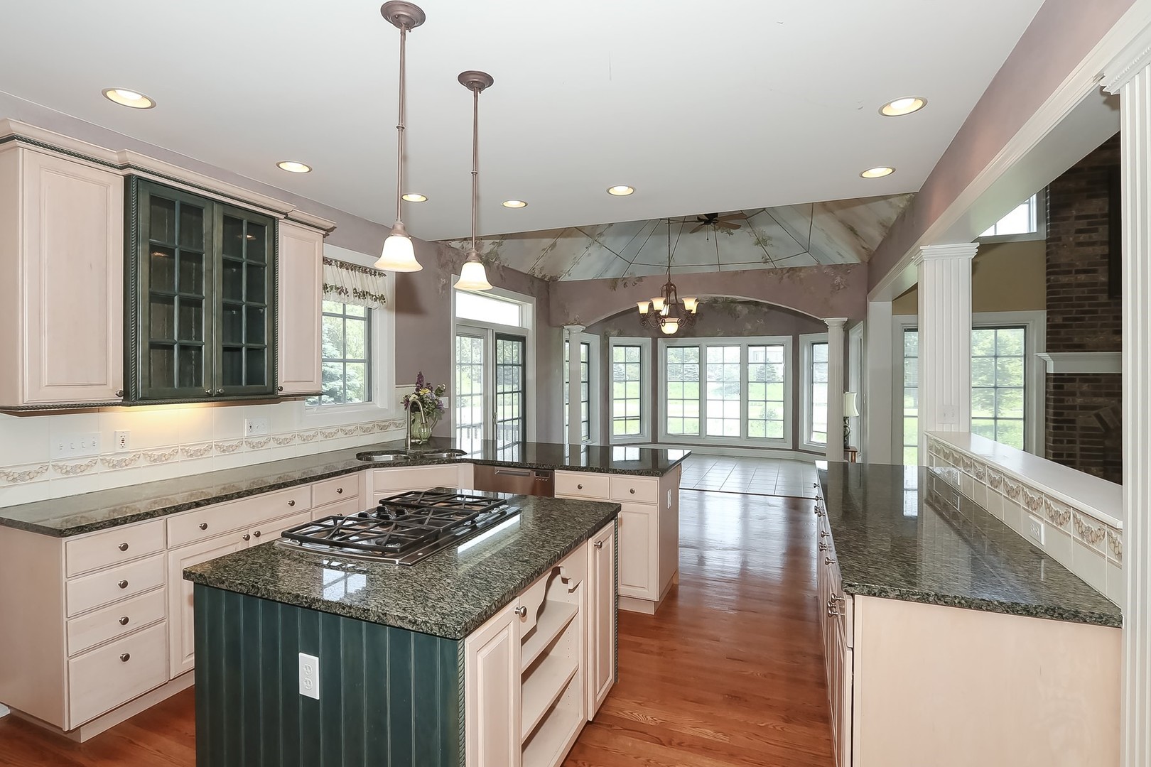 S331 South Mathewson Lane Geneva, IL 60134 - Photo 10 of 40 a kitchen with a stove center island wooden floor and a large window