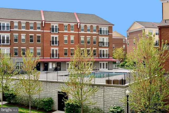 a front view of a multi story building