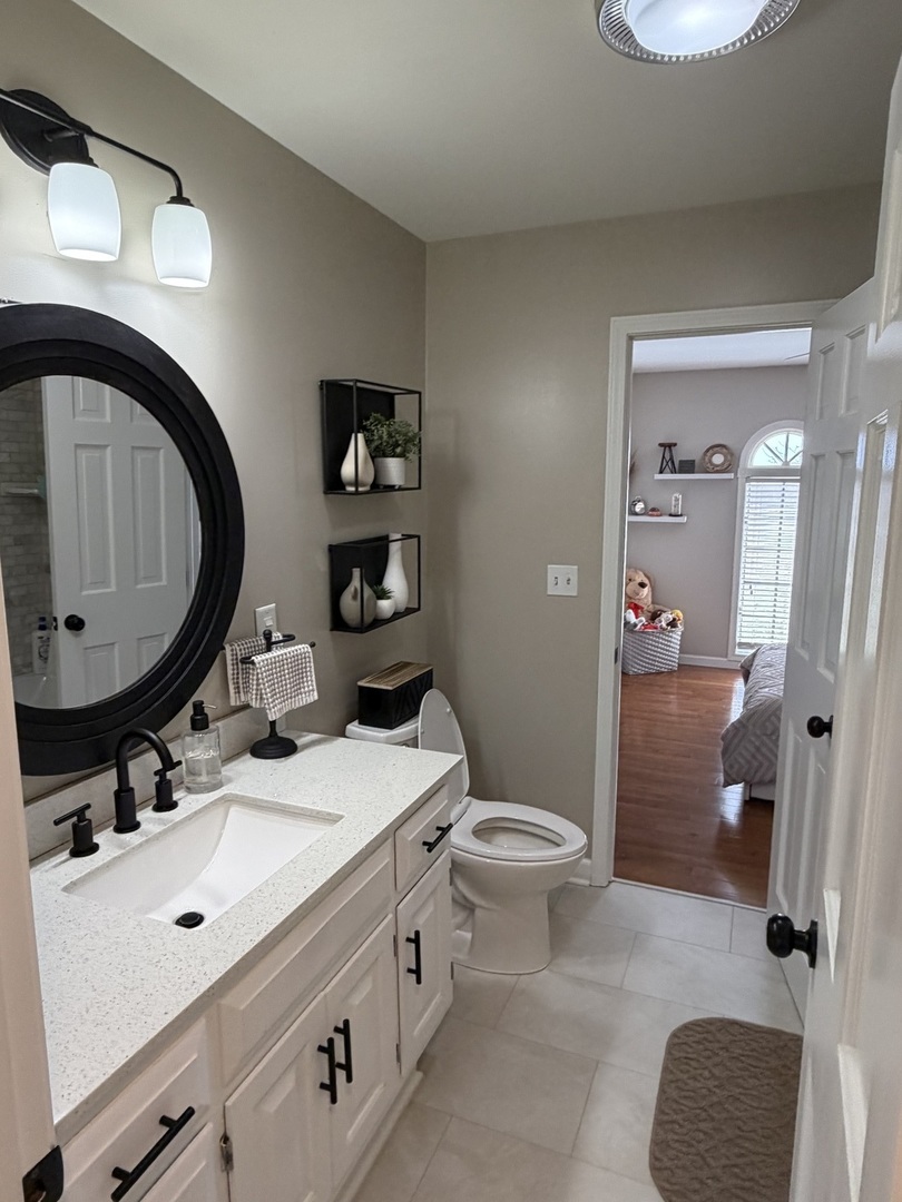17245 County Line Road Plainfield, IL 60586 - Photo 22 of 45 a bathroom with a sink and a mirror