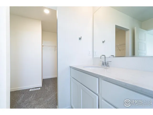 an empty room with cabinet