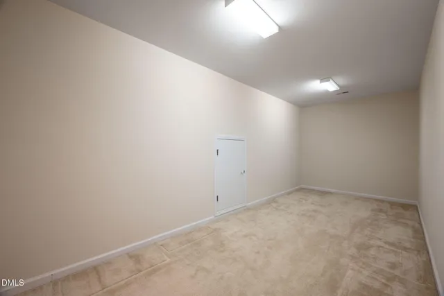 an empty room with a workbench