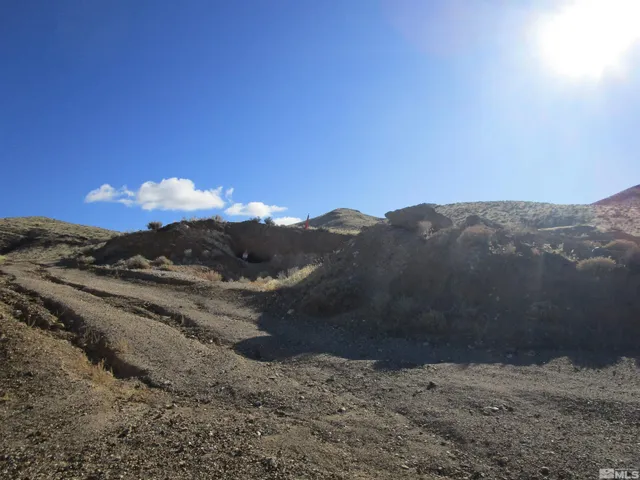 a view of a yard with mountain view