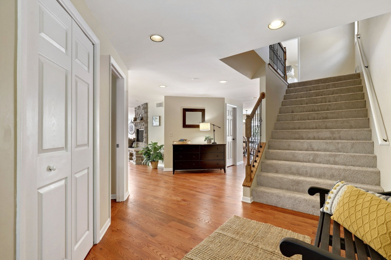 1010 South Summit Street Barrington, IL 60010 - Photo 14 of 48 a view of a livingroom with wooden floor and staircase