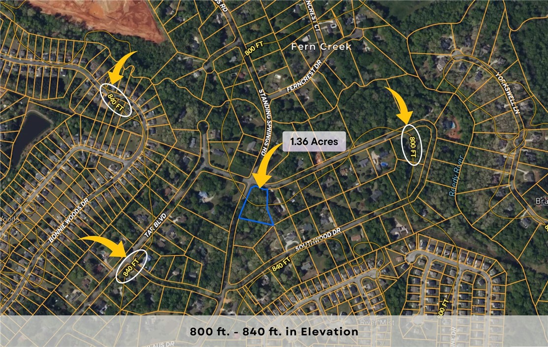 0 Standing Springs Road Greenville, SC 29605 - Photo 16 of 25 This aerial view showcases a desirable lot within a well-developed community.