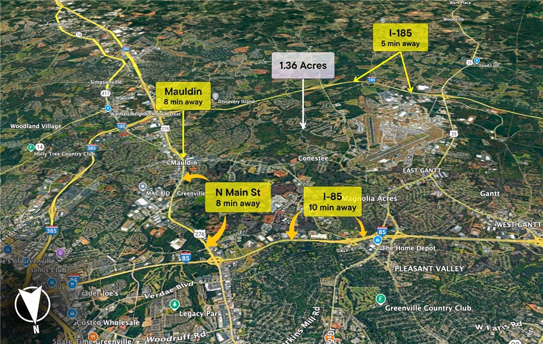 0 Standing Springs Road Greenville, SC 29605 - Photo 24 of 25 This map provides a clear overview of the property's prime location and surrounding amenities.