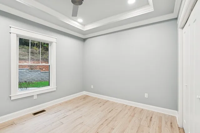 an empty room with a window