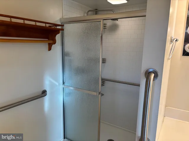 a view of a room with rack on the wall