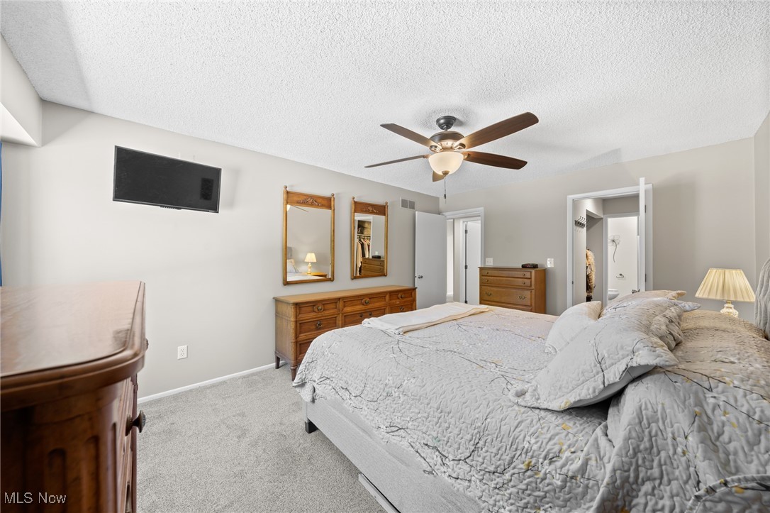 889 Hampton Ridge Drive Akron, OH 44313 - Photo 30 of 38 Carpeted bedroom with a textured ceiling and ceiling fan