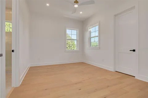 an empty room with an entryway