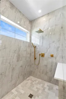 a bathroom with a shower