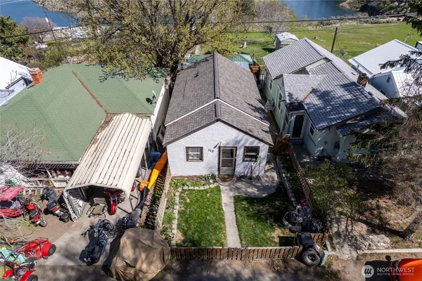 an aerial view of a house