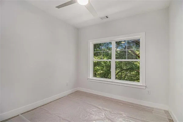 an empty room with a window