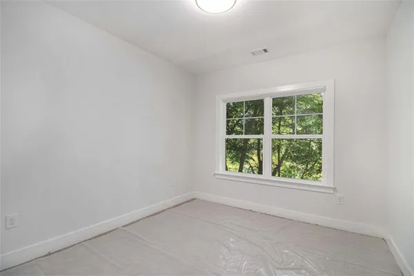 an empty room with a window